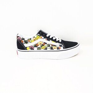Vans Old Skool Stacked Platform Shoe Sneaker Poppy Floral Black Womens Size NEW